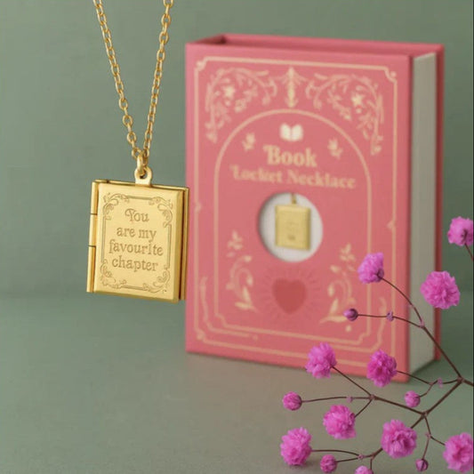 book shaped locket necklace