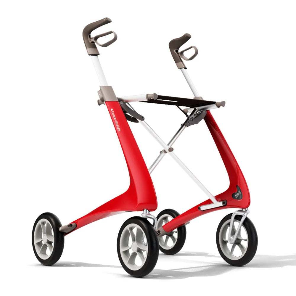byacre ultralite carbon fiber walker in strawberry red