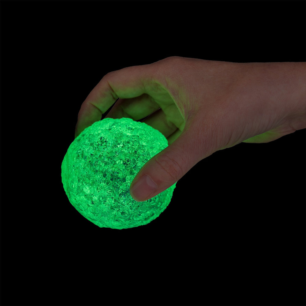glow in the dark bouncing moon in fingers