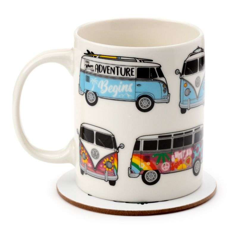 Volkswagen Camper Bus Mug & Coaster Set
