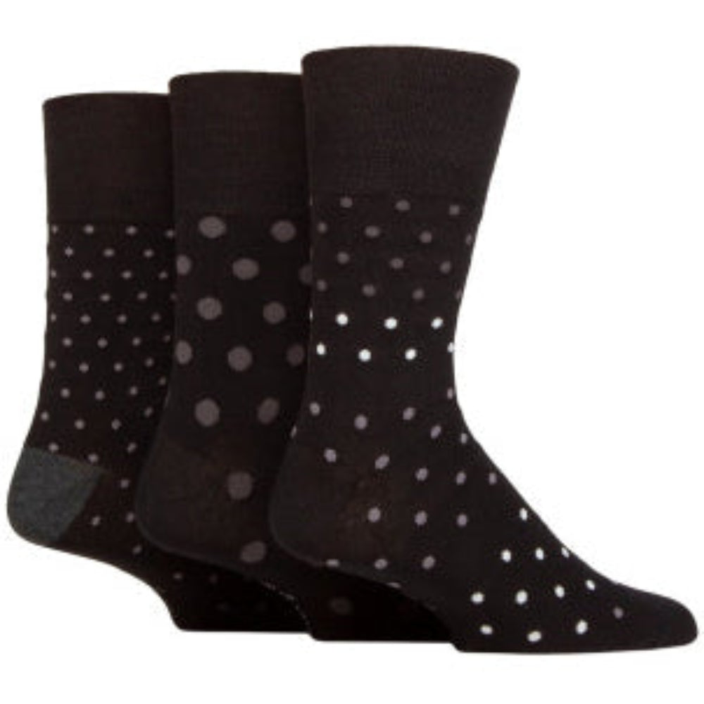 bamboo blend socks black with dots