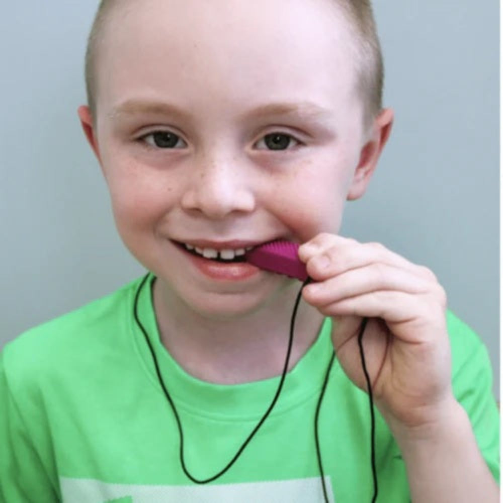 chewable brick necklace chewing