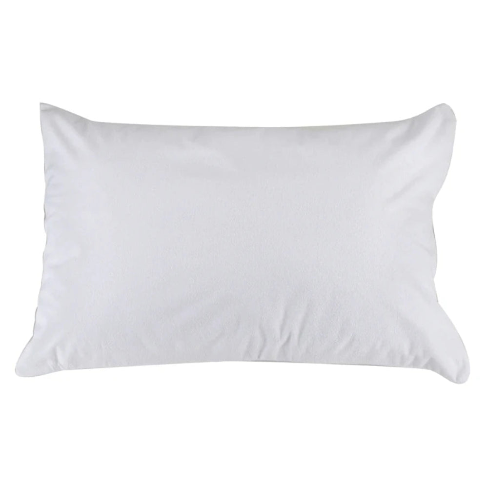 white cotton pillow protector