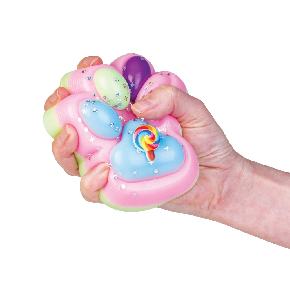 squeezing large paw sticky fidget