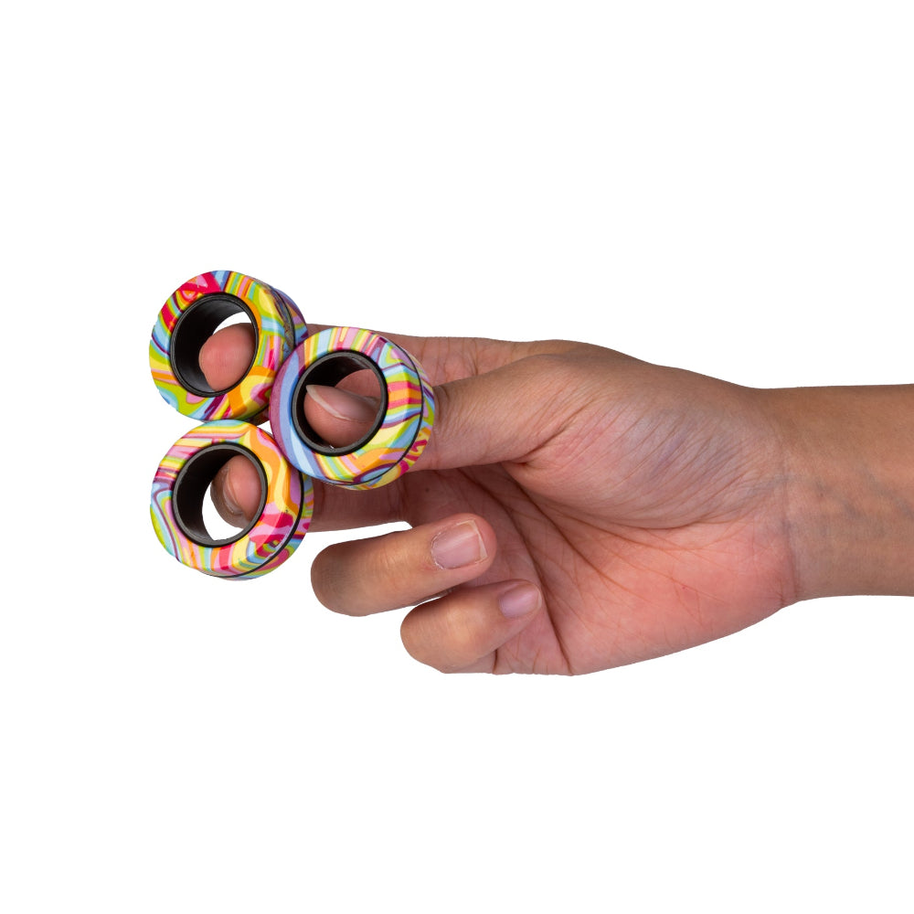set of magnetic fidget rings