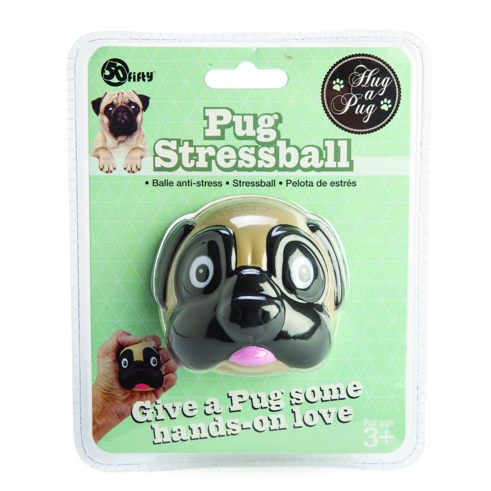 pug stress ball packaging