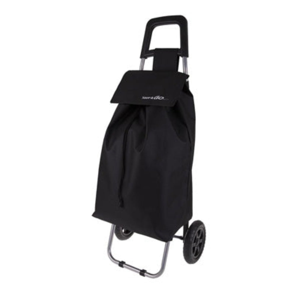 black shopping trolley