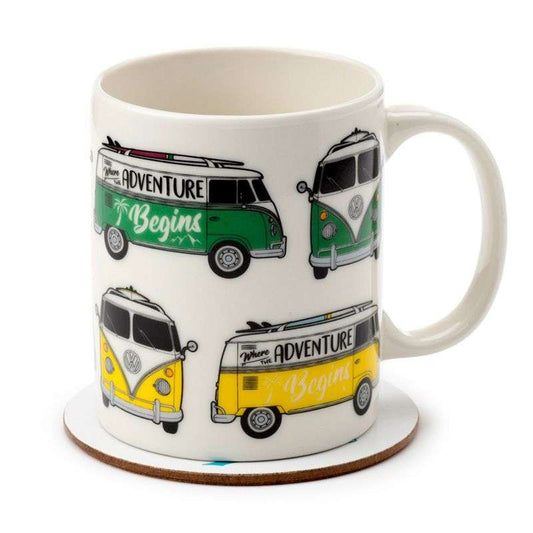 Volkswagen Camper Bus Mug & Coaster Set