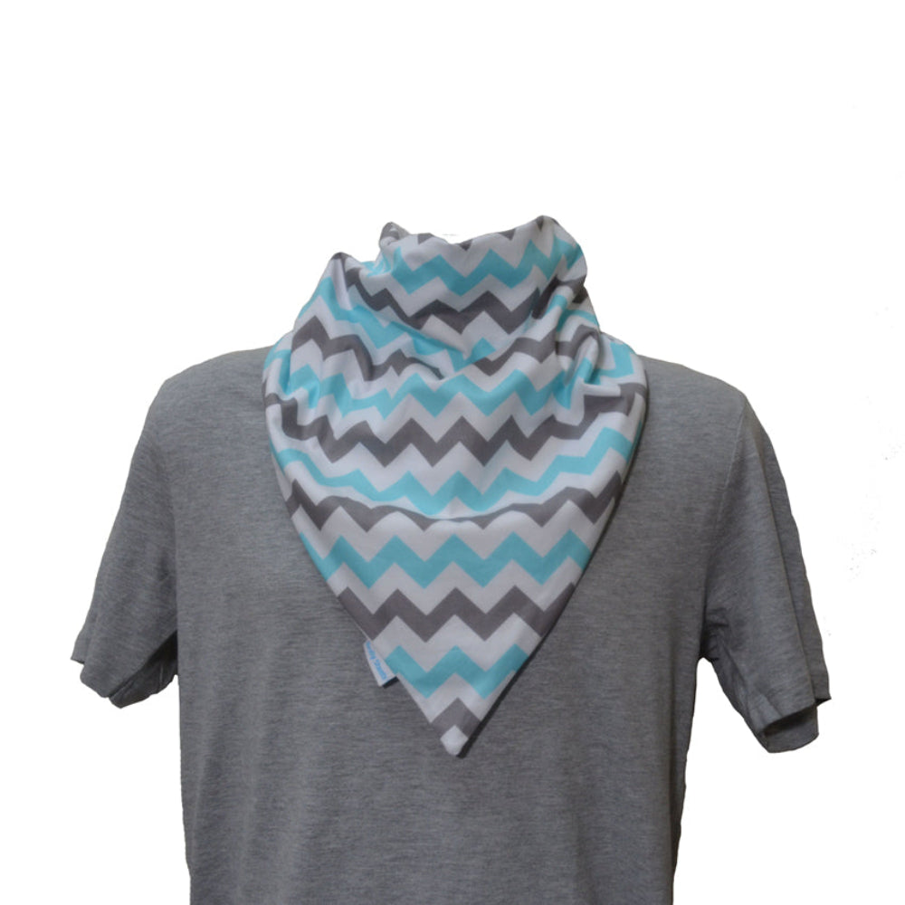 grey blue chevron bandana