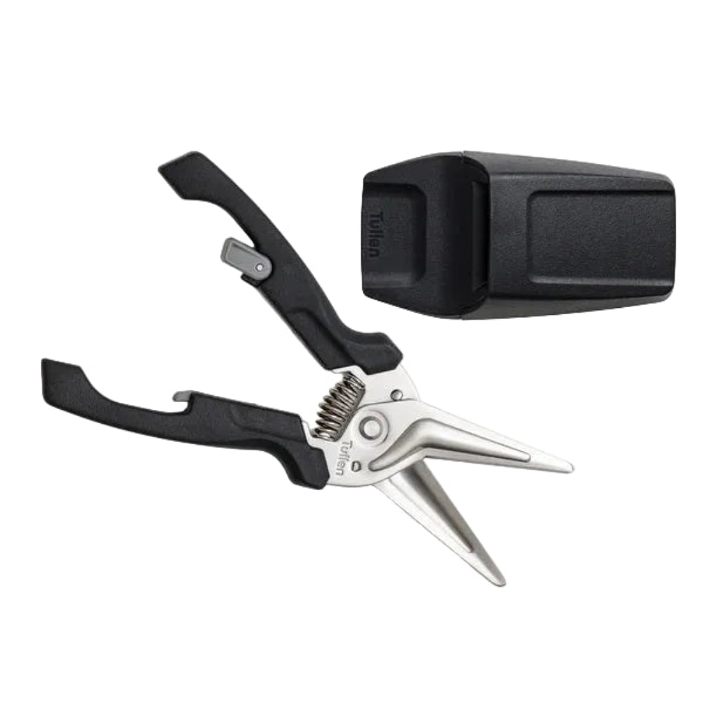 black tullen snips with wall holder