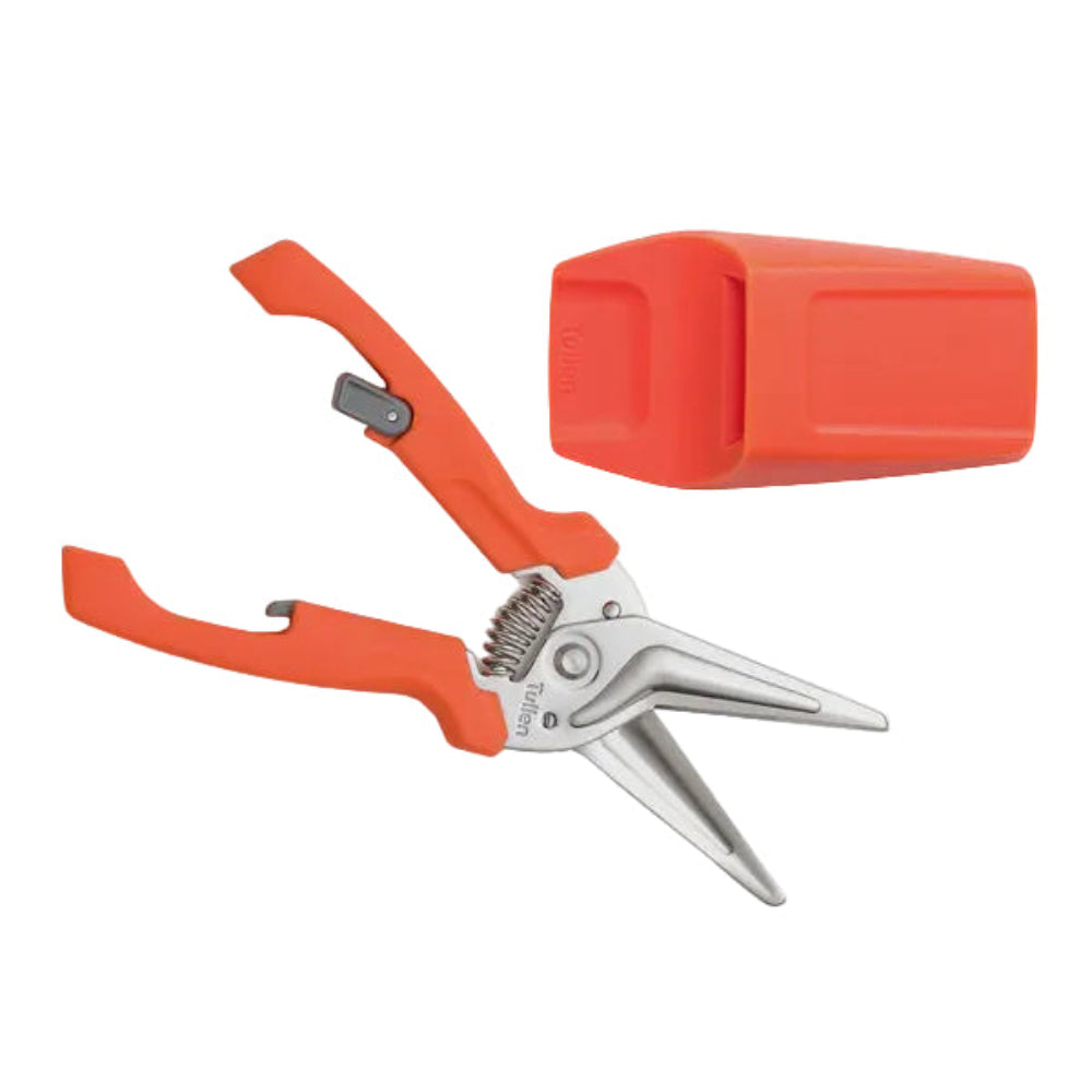 orange tullen snips with wall holder